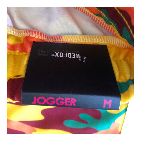 Redfox NWT Unisex Yellow Orange Green Burgundy Camo Print Joggers Size Medium - Picture 11 of 16